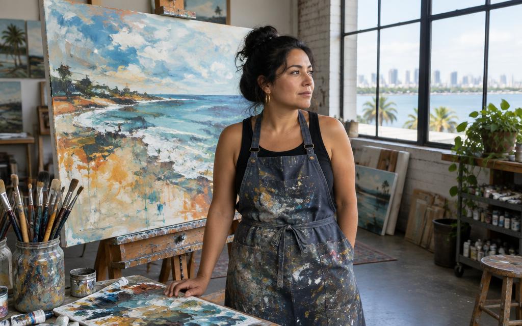 Marisol Vega at work in the studio